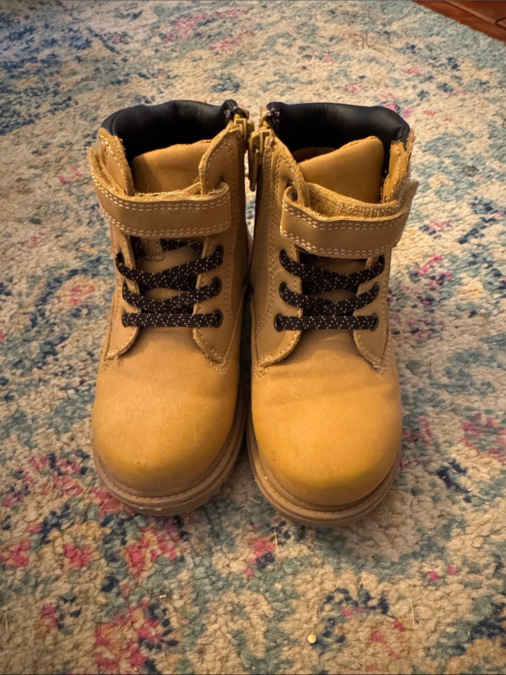 wonder nation Tan Yellow Work-Style Kids Boots